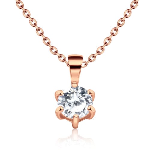 925 CZ Motive Rose Gold Plated Necklace - J & S Expressions