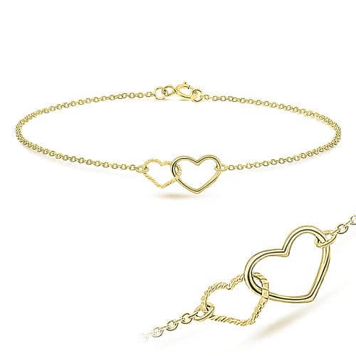 925 Double Heart Anklet - J & S Expressions