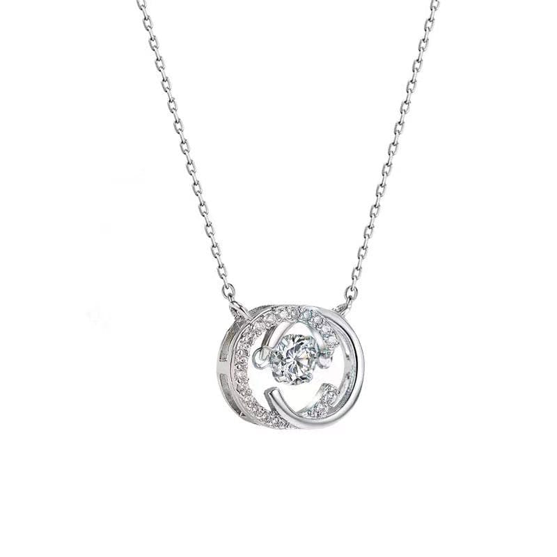 Geometric Sterling Silver Zircon Necklace