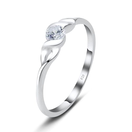 Spiral CZ Silver Ring - J & S Expressions
