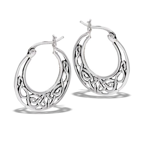 Sterling Silver Celtic Filigree Hoop Earrings - J & S Expressions