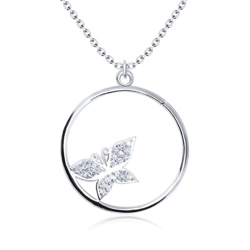 Crystal Butterfly Hoop Necklace - J & S Expressions