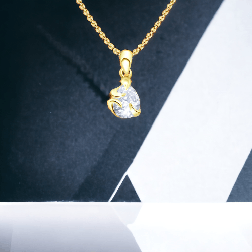Gold Plated Sterling Silver CZ Drop Necklace - J & S Expressions