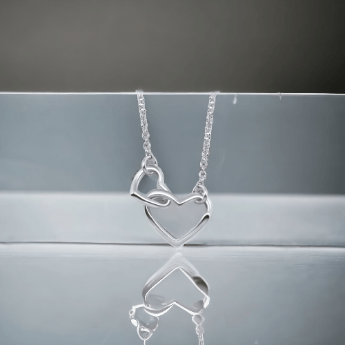 Sterling Silver Double Heart Necklace - J & S Expressions