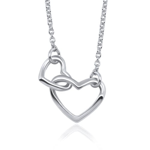 Sterling Silver Double Heart Necklace - J & S Expressions