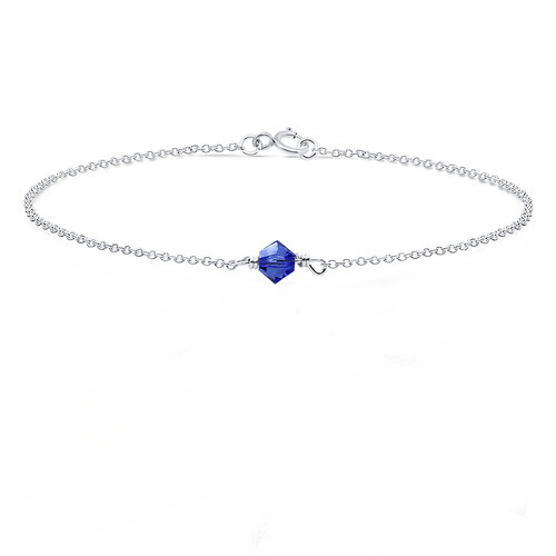 Crystal Sapphire Silver Bracelet - J & S Expressions