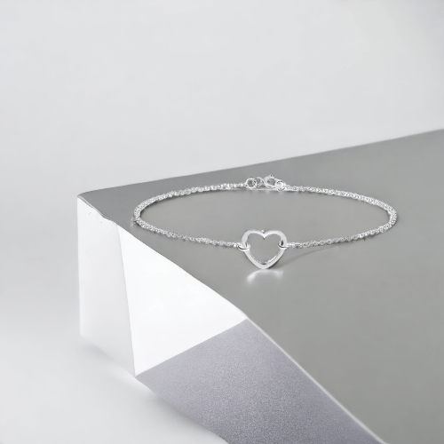 Mini Heart Silver Anklet - J & S Expressions
