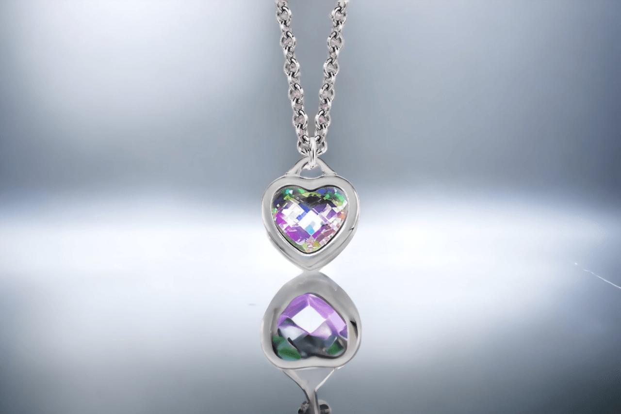 Crystal AB Heart Necklace - J & S Expressions
