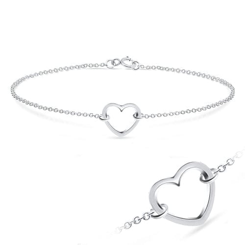 Mini Heart Silver Anklet - J & S Expressions