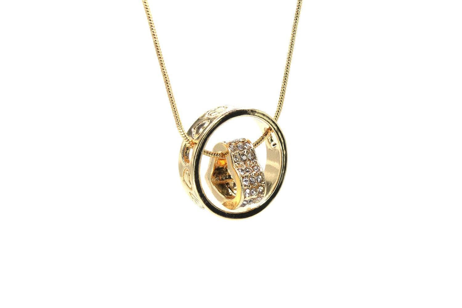 Heart with circle Necklace - 14 kt Gold Overlay - J & S Expressions