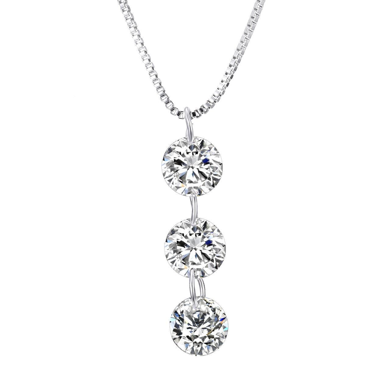 6.00 CTW Naked Drill Necklace in Rhodium overlay - J & S Expressions