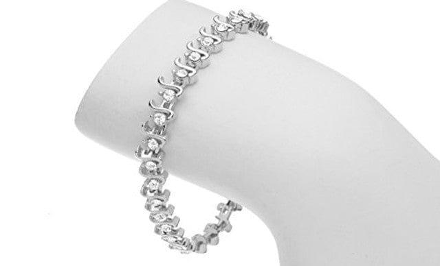 Tennis Bracelet S style - Sterling Silver overlay - J & S Expressions