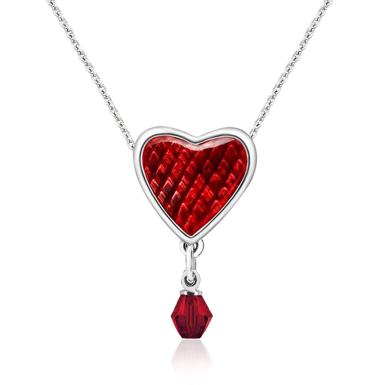 Red Heart necklace with Crystal Drop - J & S Expressions